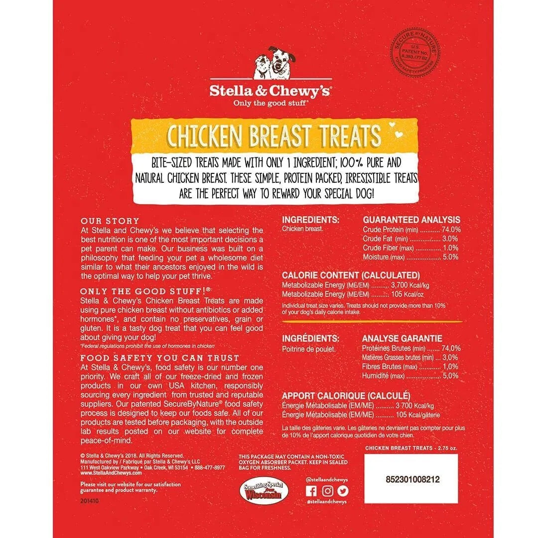 Stella & Chewys Freeze Dried Chicken Breast Dog Treat (2.75oz)