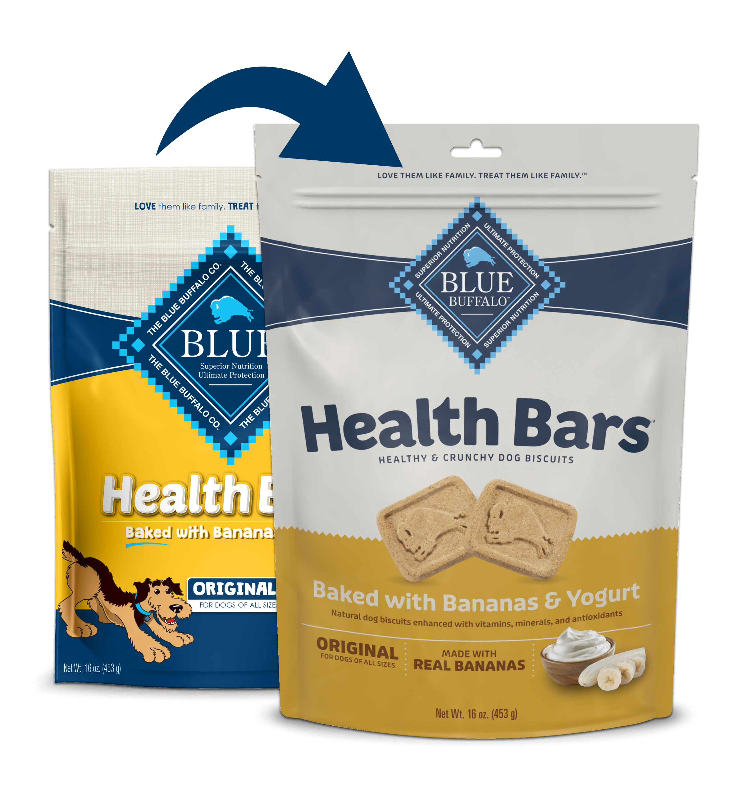 Blue Buffalo Blue Health Bar Crunchy Dog Biscuits Baked with Banana and Yogurt (16oz)