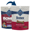 Blue Buffalo Blue Bones Crunchy Dog Biscuits Large Bones with Real Beef (16oz)