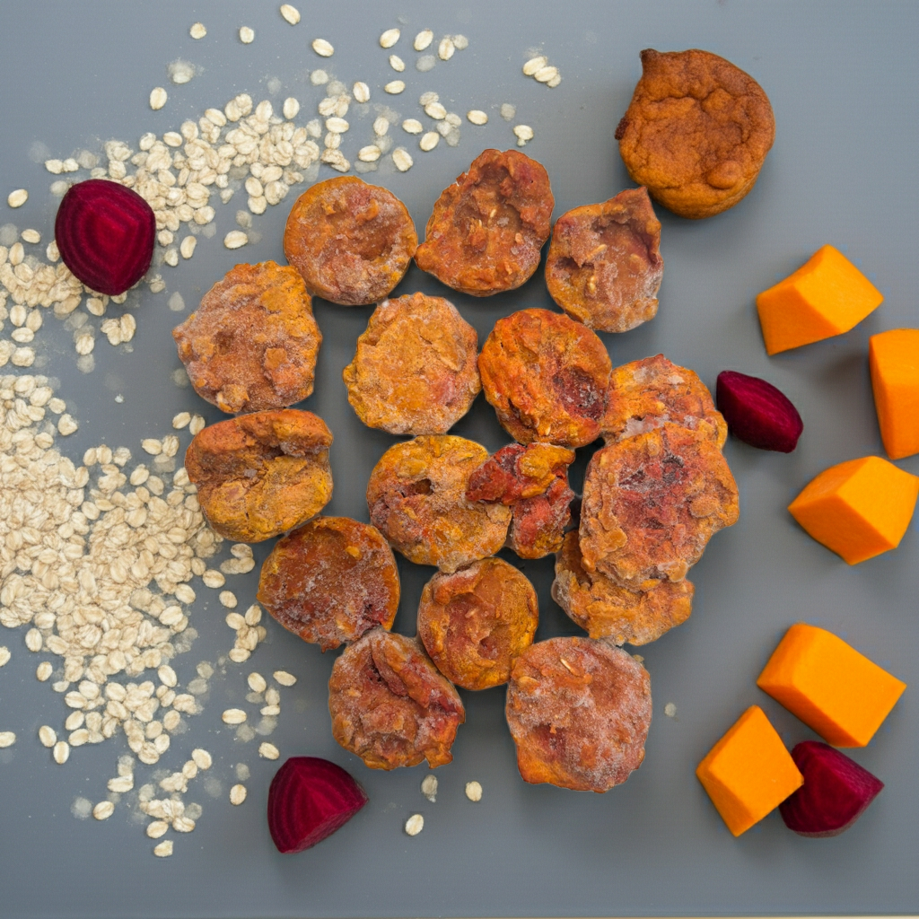 Beet Pumpkin Dog Mini Muffins | Organic Beet Dog Treats