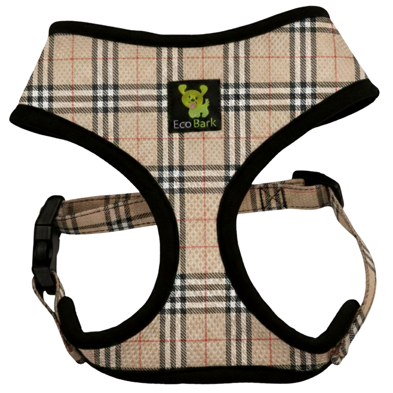 EcoBark – Beige Plaid Max Comfort Dog Harness