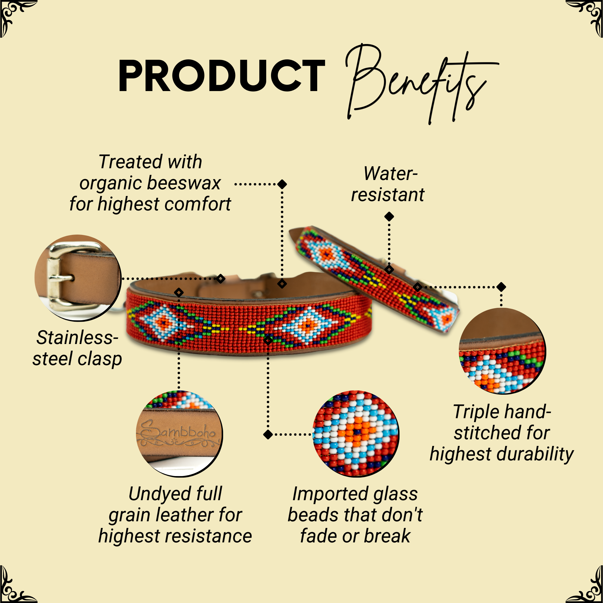 Red Vogue Sambboho dog collar