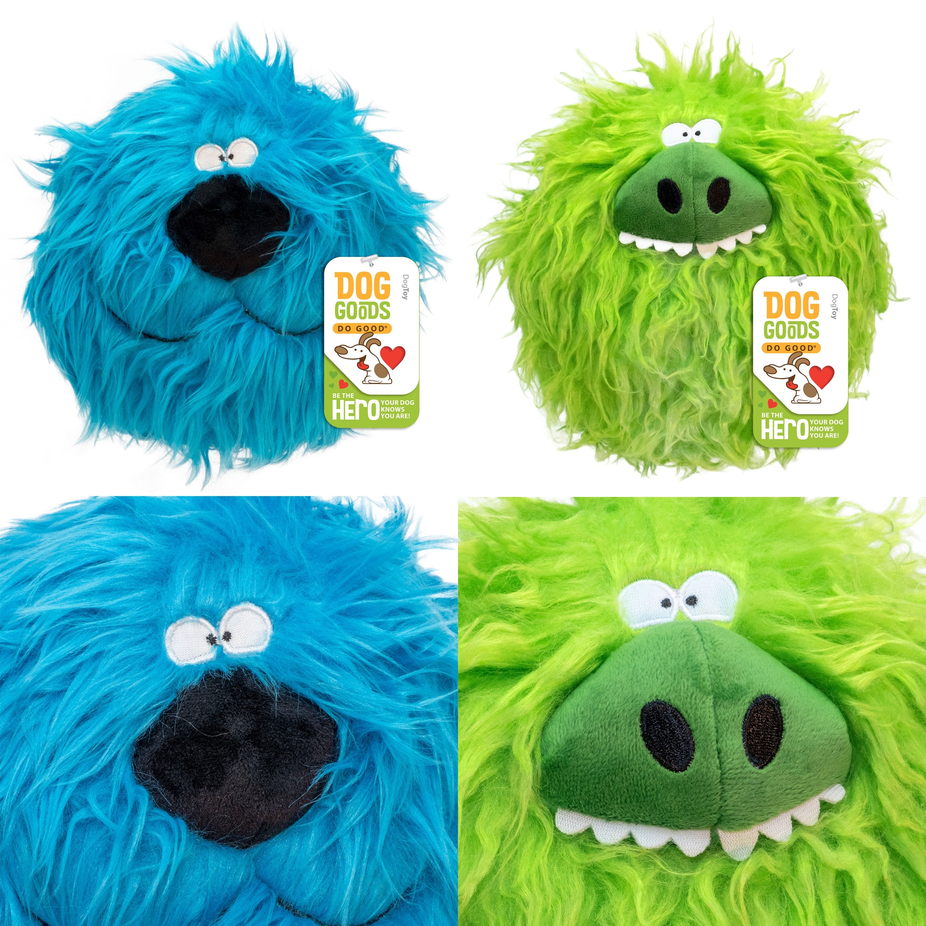 FuzzyBallz Blue: The Squeaky, Puffy, Fuzzy Dog Toy by DogGoods ™