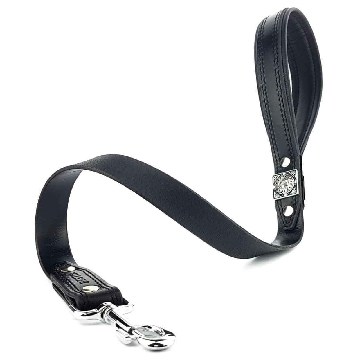 Bestia Eros All Black Leather Dog Leash