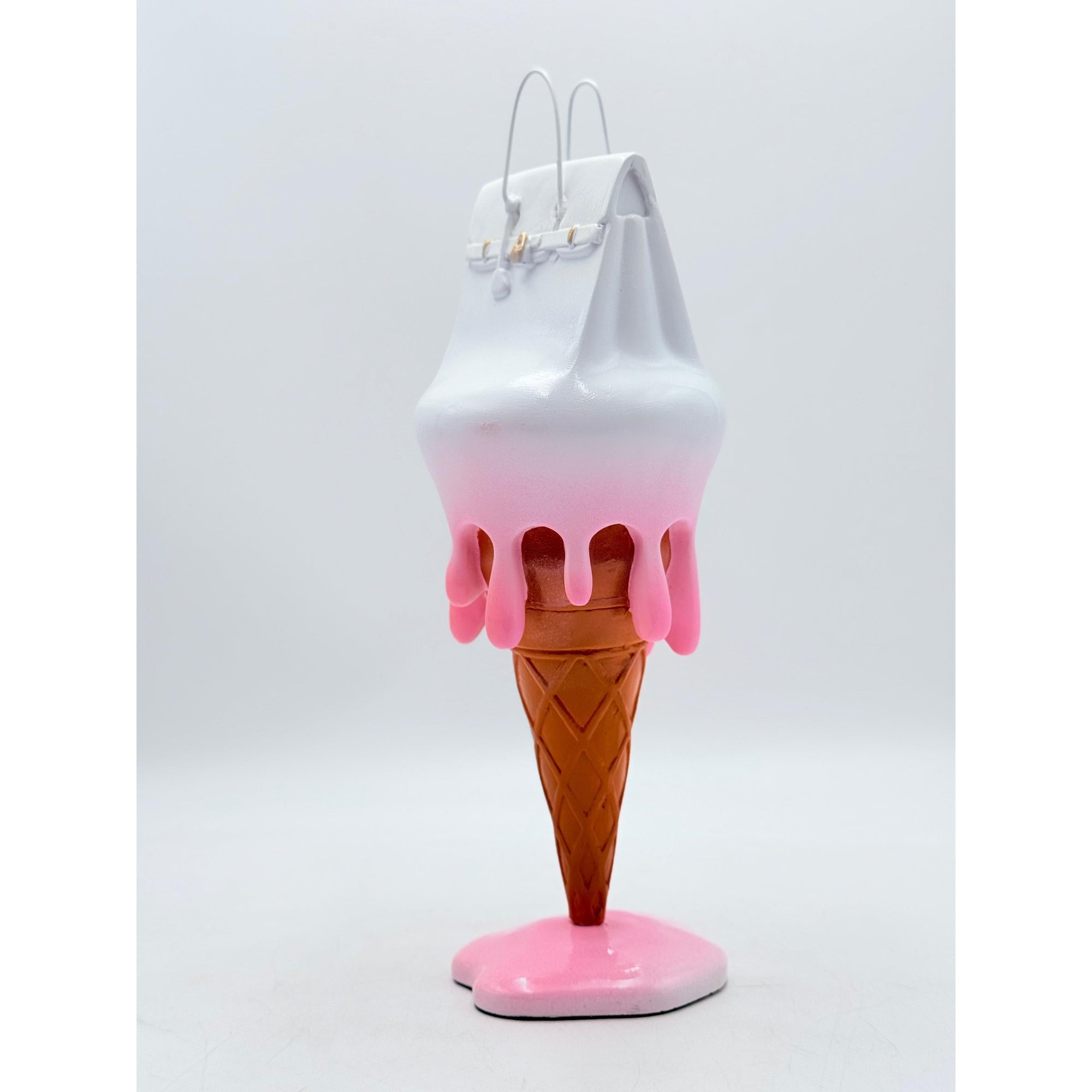 And Iconic Melty Bag Sculpture White and Pink Style