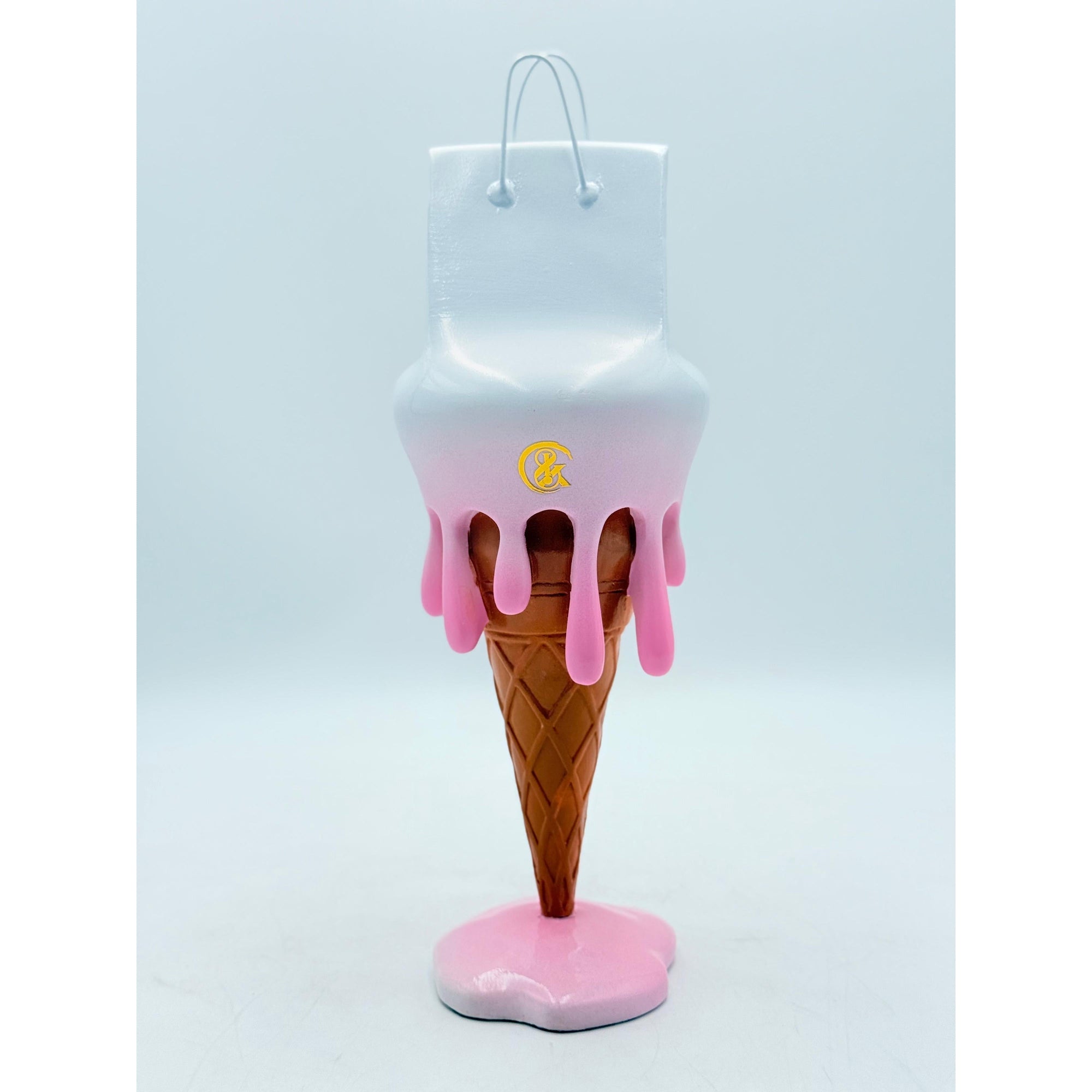 And Iconic Melty Bag Sculpture White and Pink Style