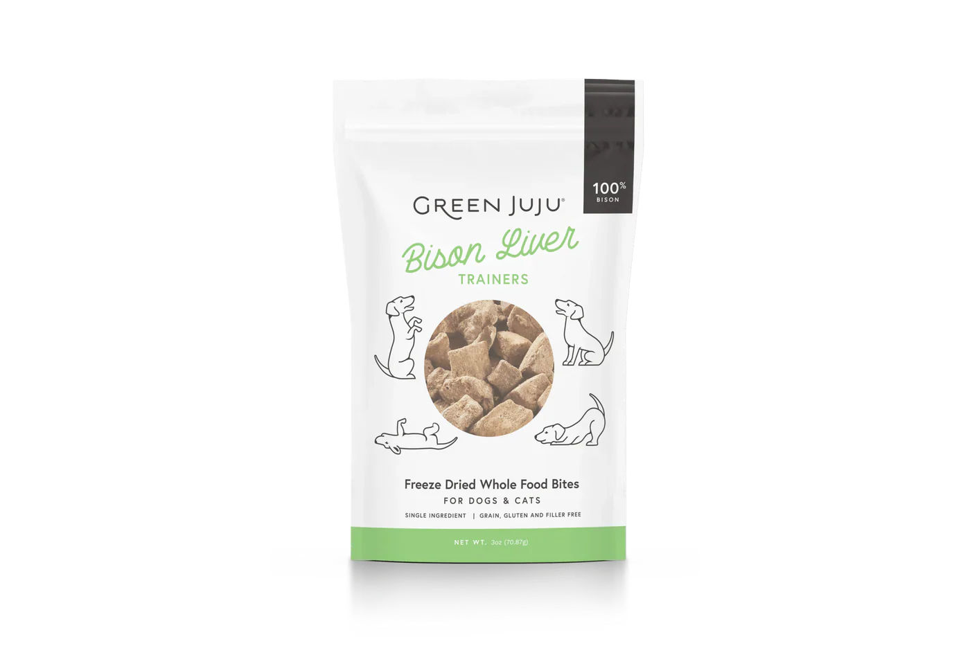 Green Juju Freeze Dried Bison Liver Trainer Treats (3OZ)