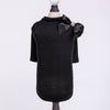 Hello Doggie Cocktail Hour Faux Fur Satin Crystal Black Dog Shirt