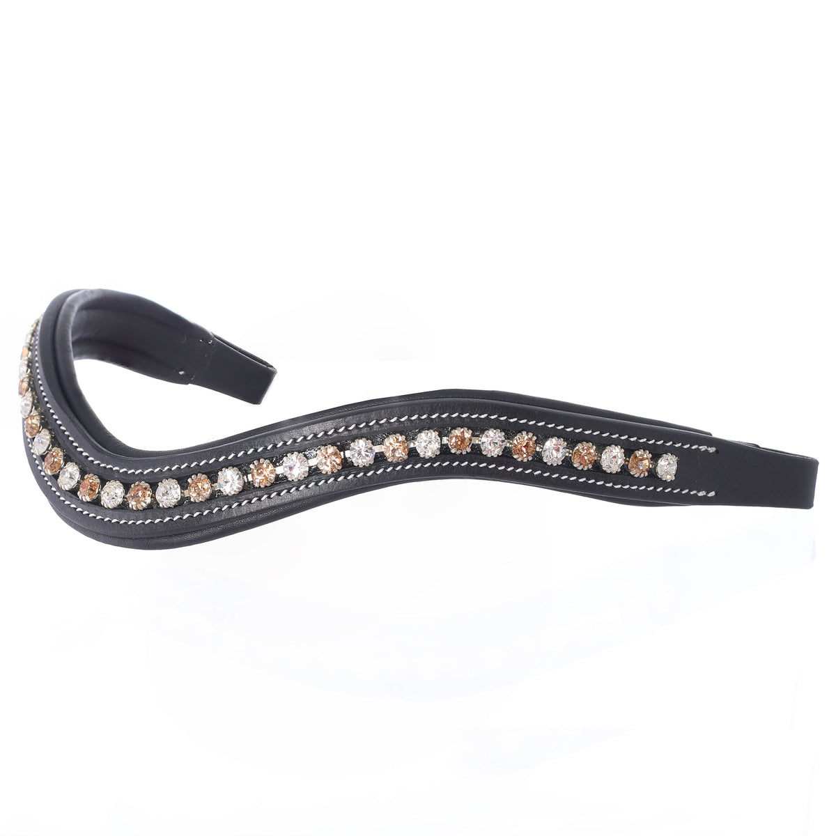 ExionPro Elegant Soft Padded Light Peach, Clear Crystal Browband - HT Animal Supply