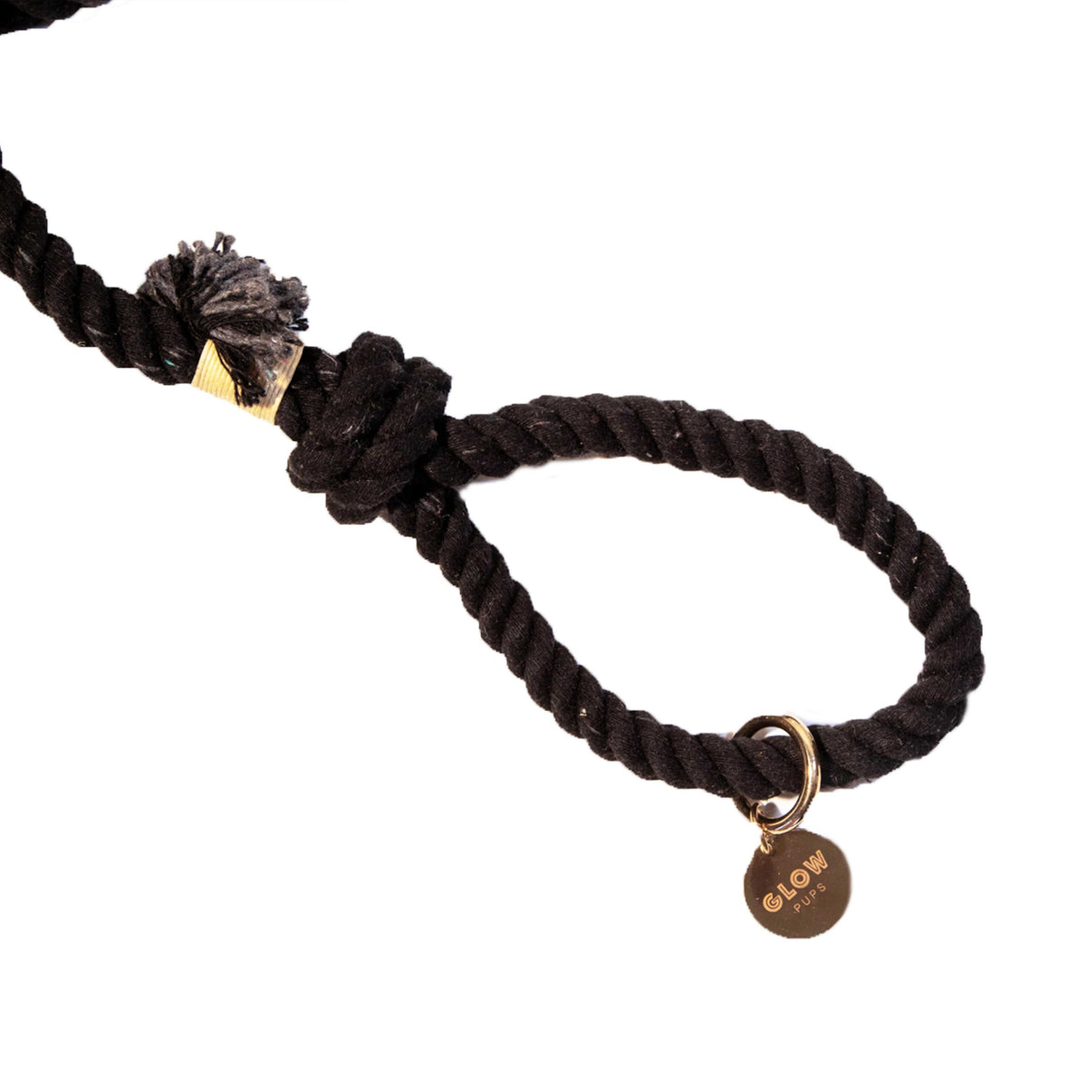 Glow Pups: Black Boho Chic Cotton Rope Dog Leash