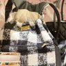 Dog Pouch Carrier - Black and White Plaid