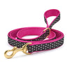 Up Country Black and White Dot Cast Brass Dog Leash