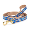 Up Country Aztec Blue Cast Brass Dog Leash
