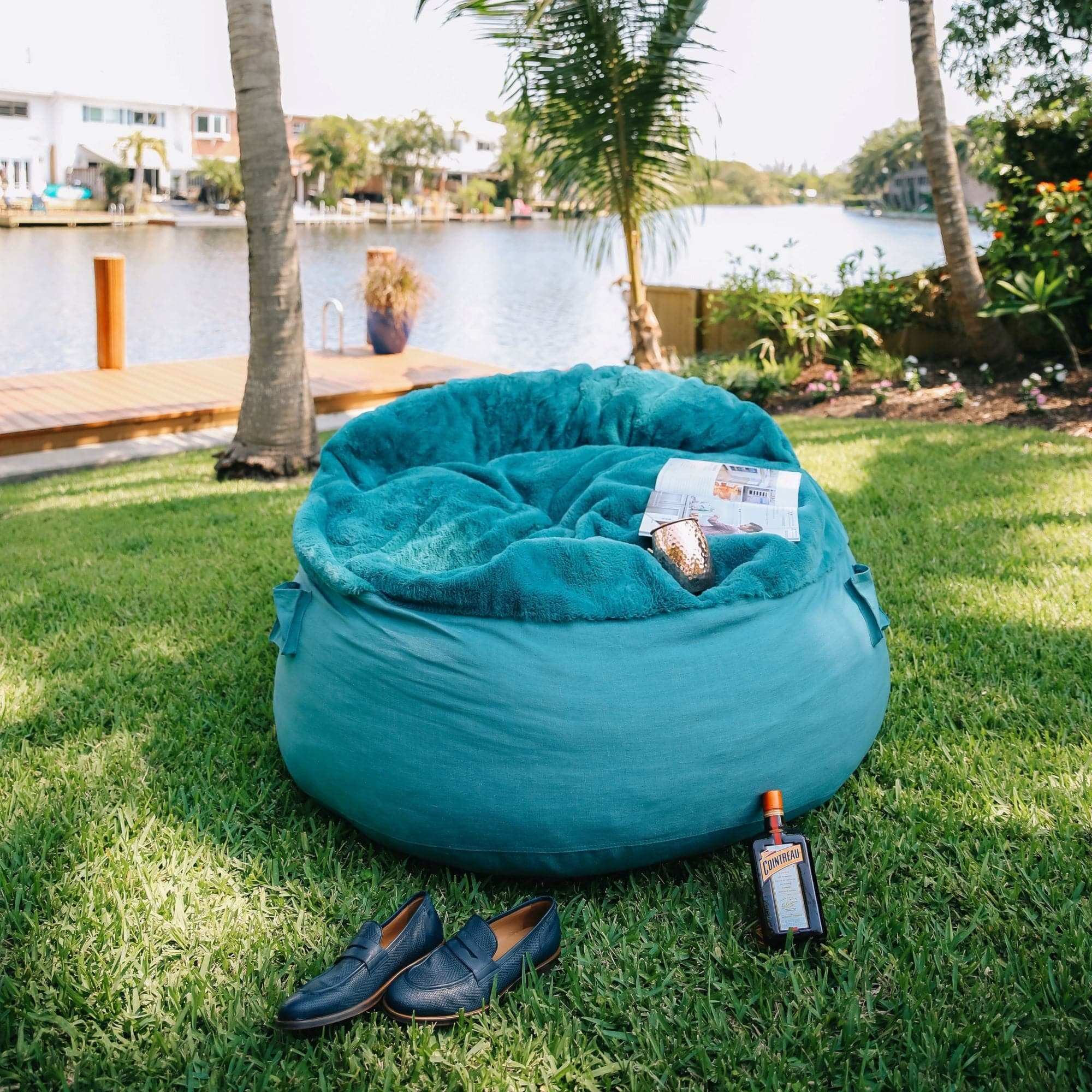 CordaRoy's Full Bunny Fur Nest Convertible Bean Bag Chair