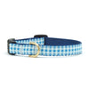 Up Country Blue Gingham Small Breed Dog Collar Made in USA