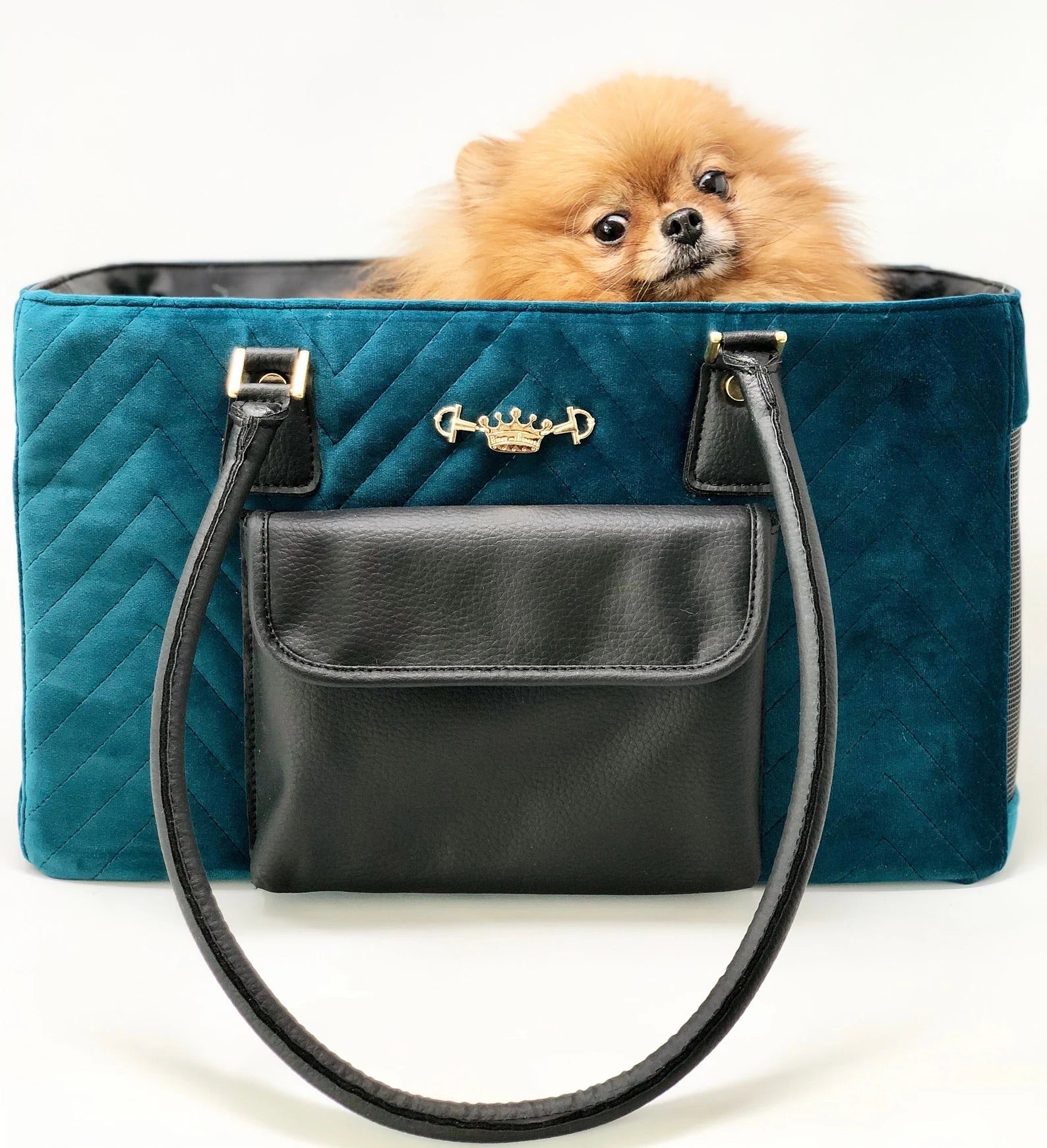 Designer Dog Travel Tote - Blue Velvet