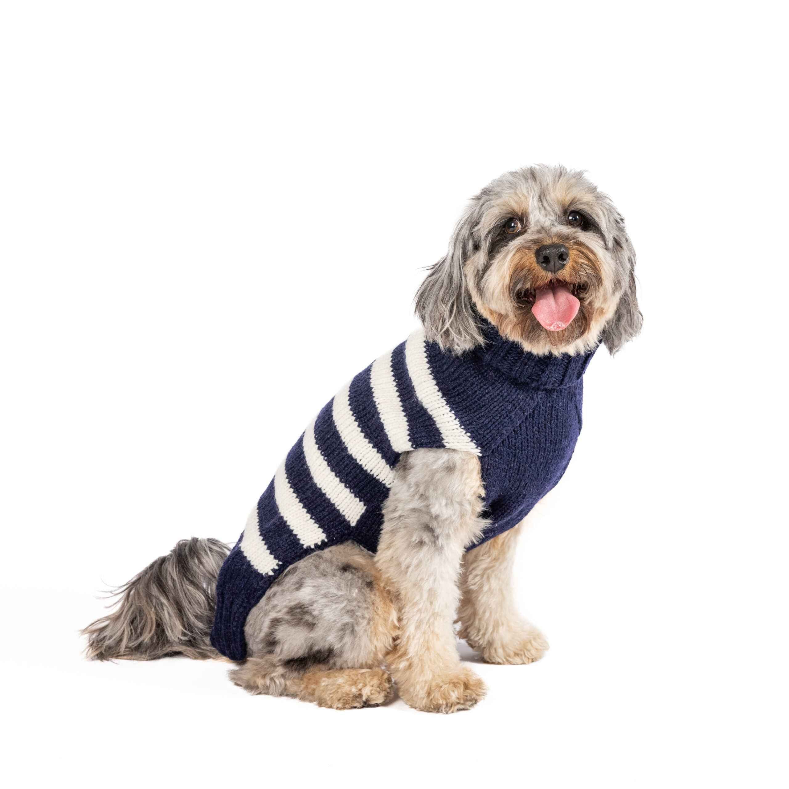 Chilly Dog Flynn Stripe Alpaca Wool Dog Sweater