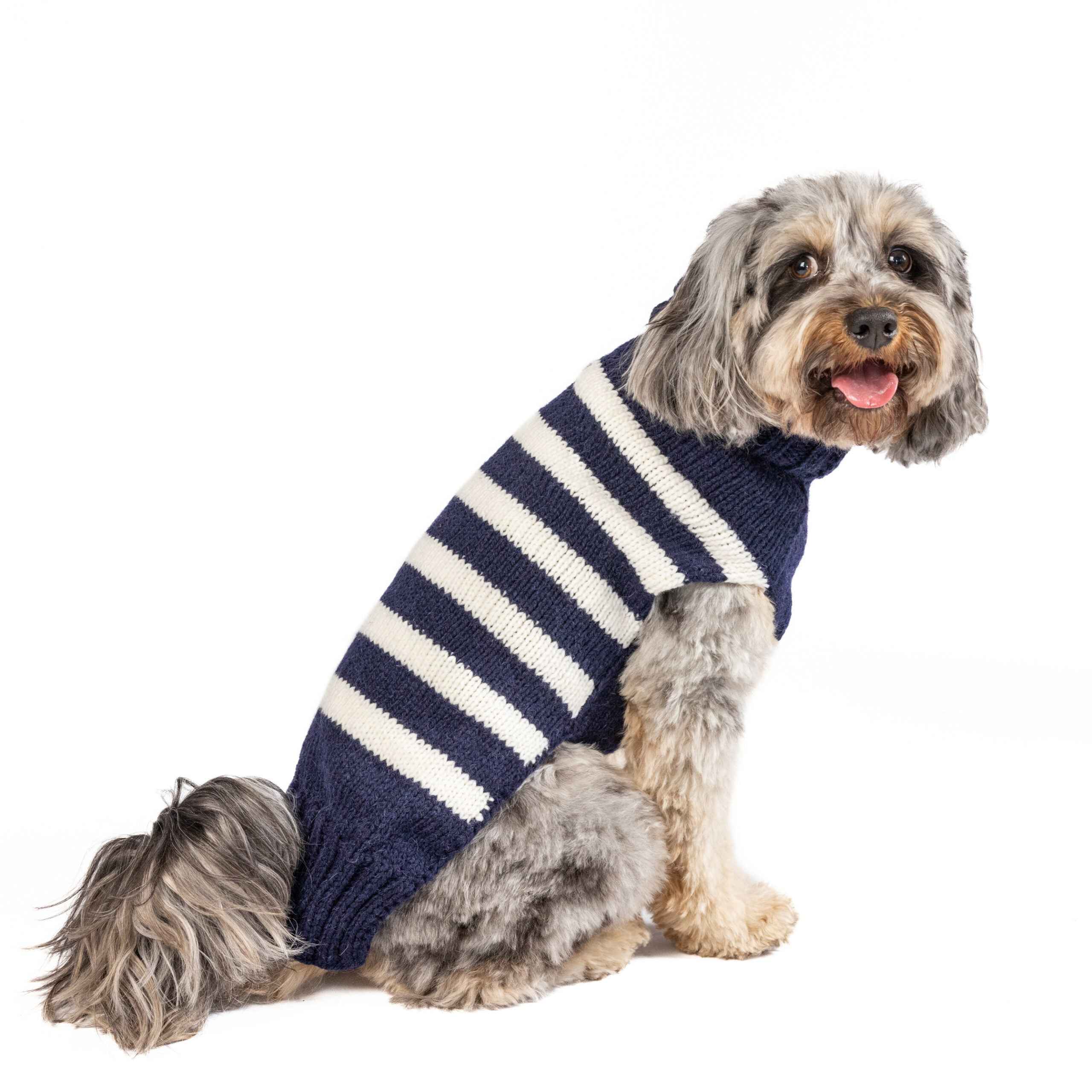 Chilly Dog Flynn Stripe Alpaca Wool Dog Sweater