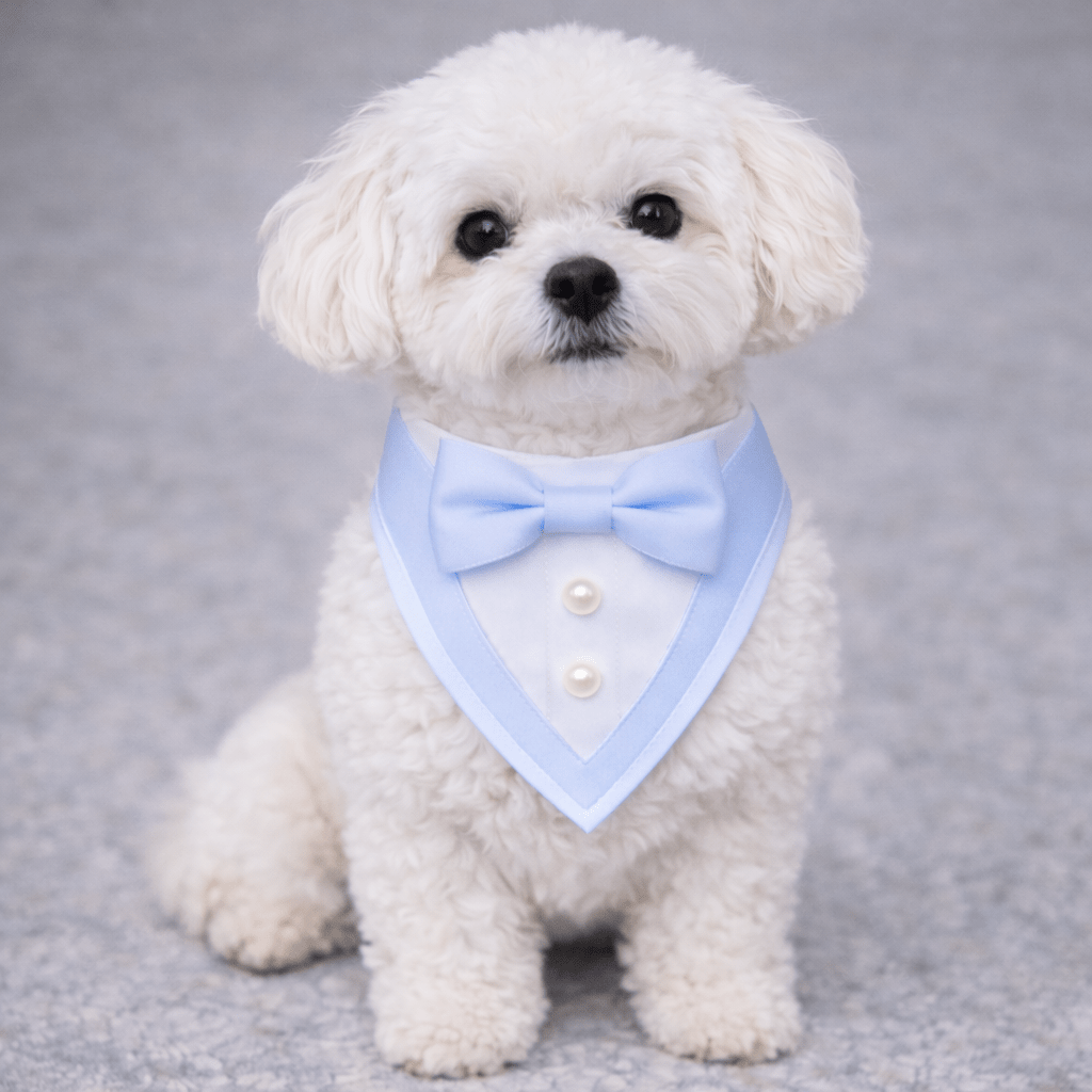 Heads or Tails Pup Blue Ceremony Tuxedo Dog Bandana
