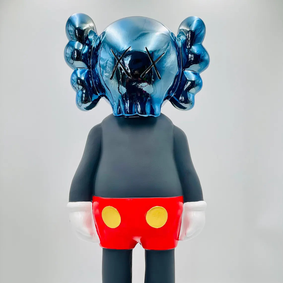 Blue Chrome KAWS-Inspired Sculpture