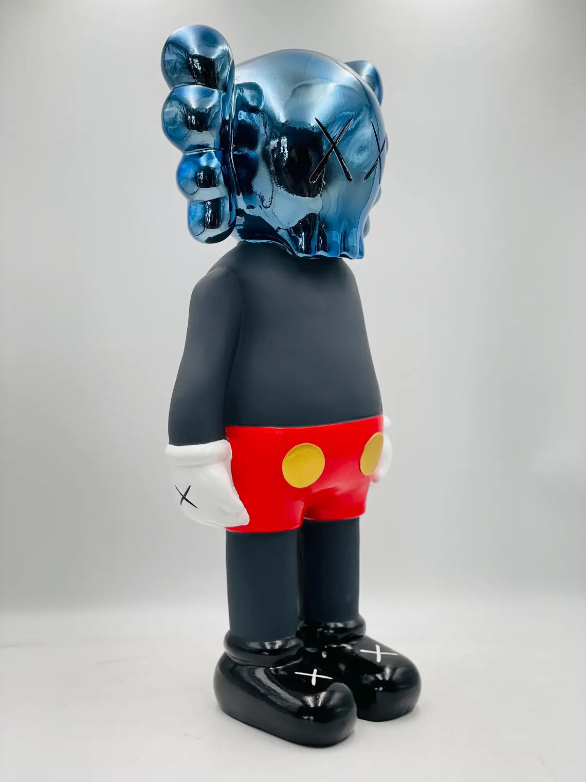 Blue Chrome KAWS-Inspired Sculpture
