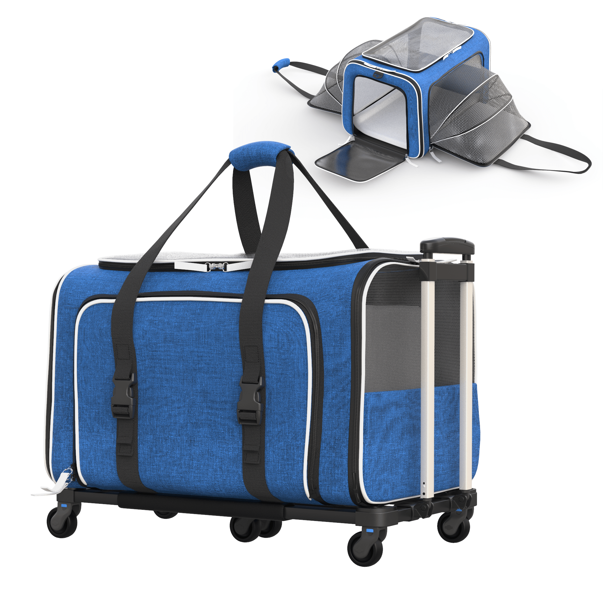 Katziela Rolling Rover Airline Compliant Expandable Wheeled Pet Carrier | HT Animal Supply