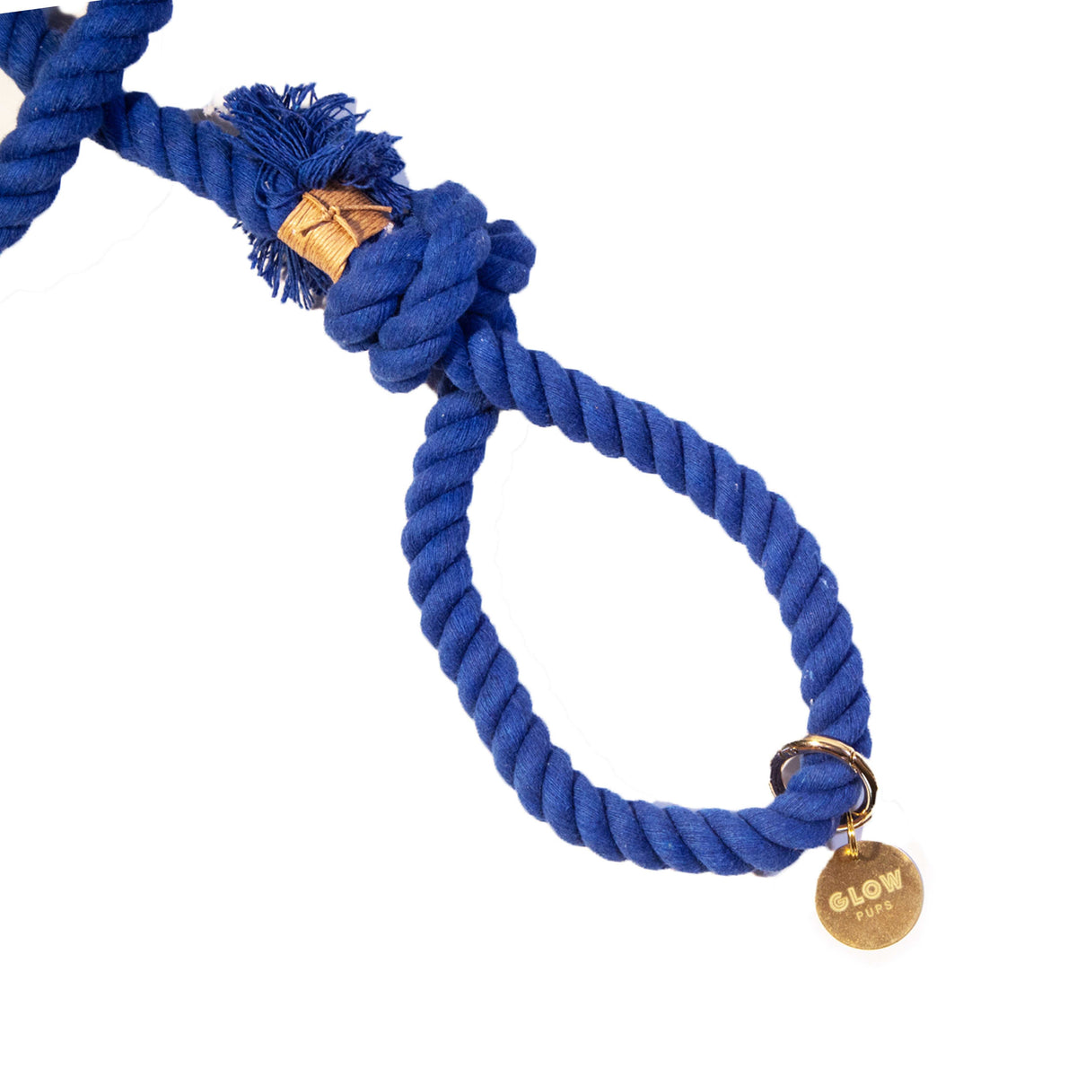 Glow Pups: Blue Boho Chic Cotton Rope Dog Leash