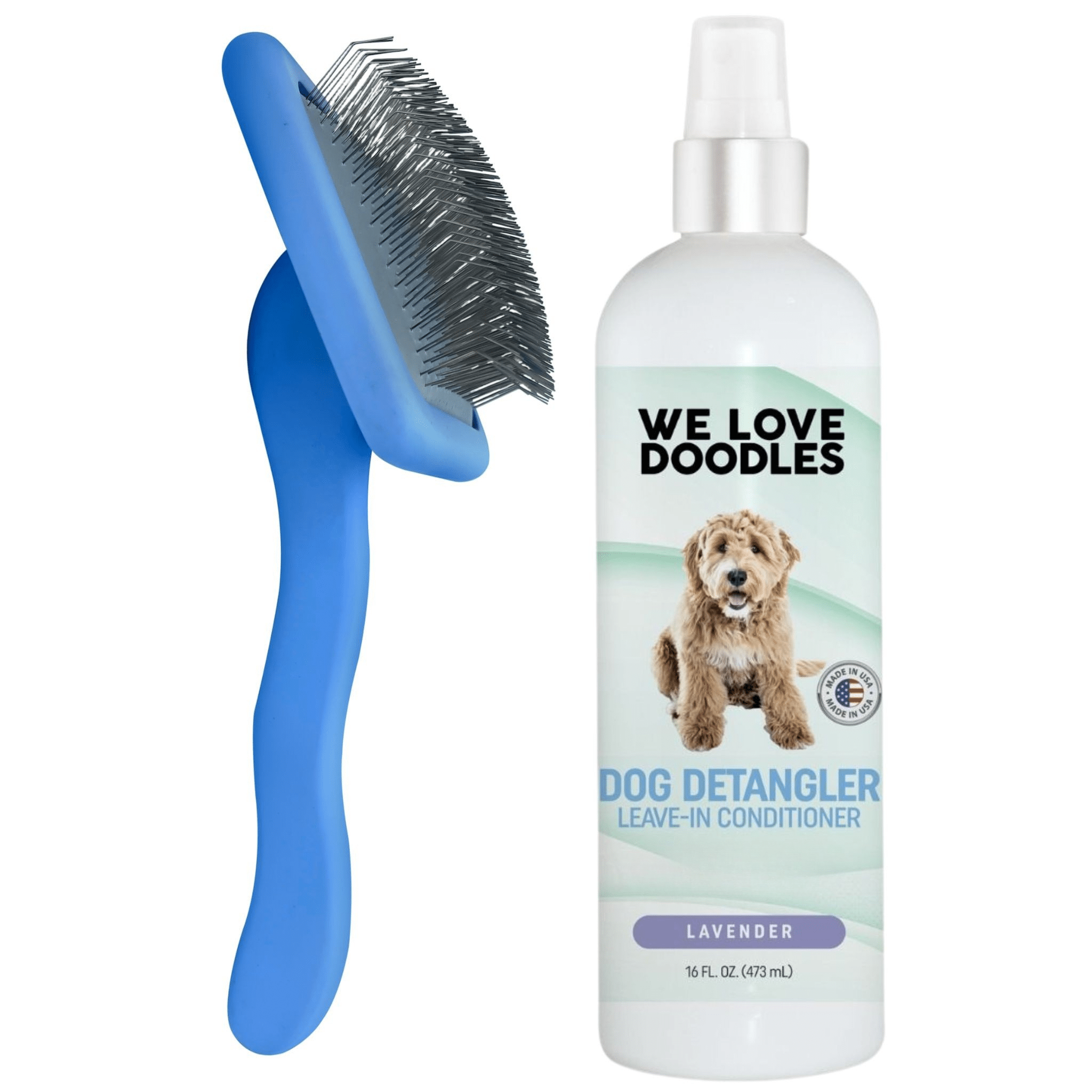 Slicker Brush & Lavender Detangler Spray Bundle