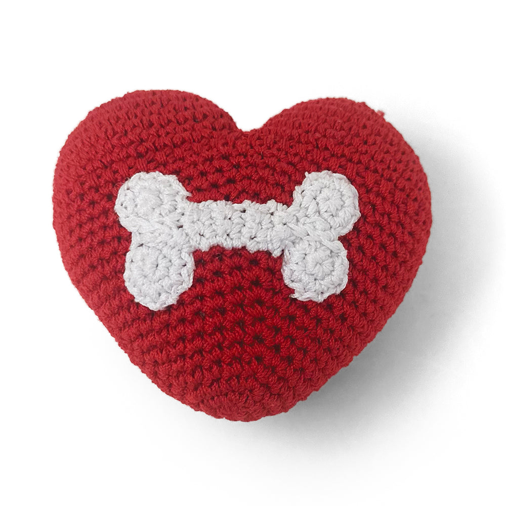 DOGO Bone Heart Crochet Dog Toy