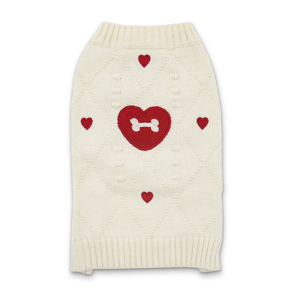 DOGO Bone Heart Dog Sweater