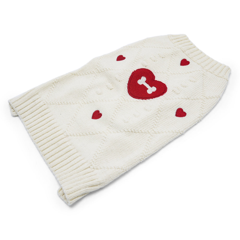 DOGO Bone Heart Dog Sweater