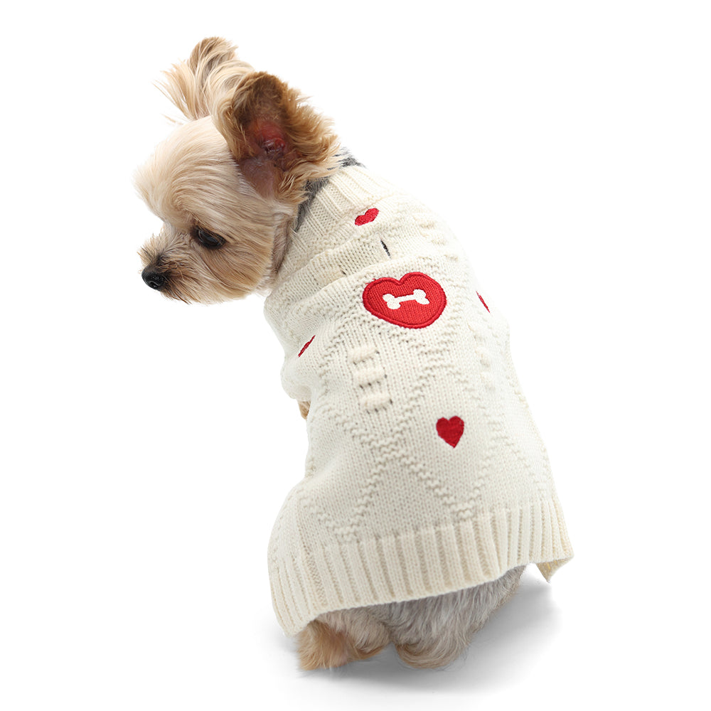 DOGO Bone Heart Dog Sweater