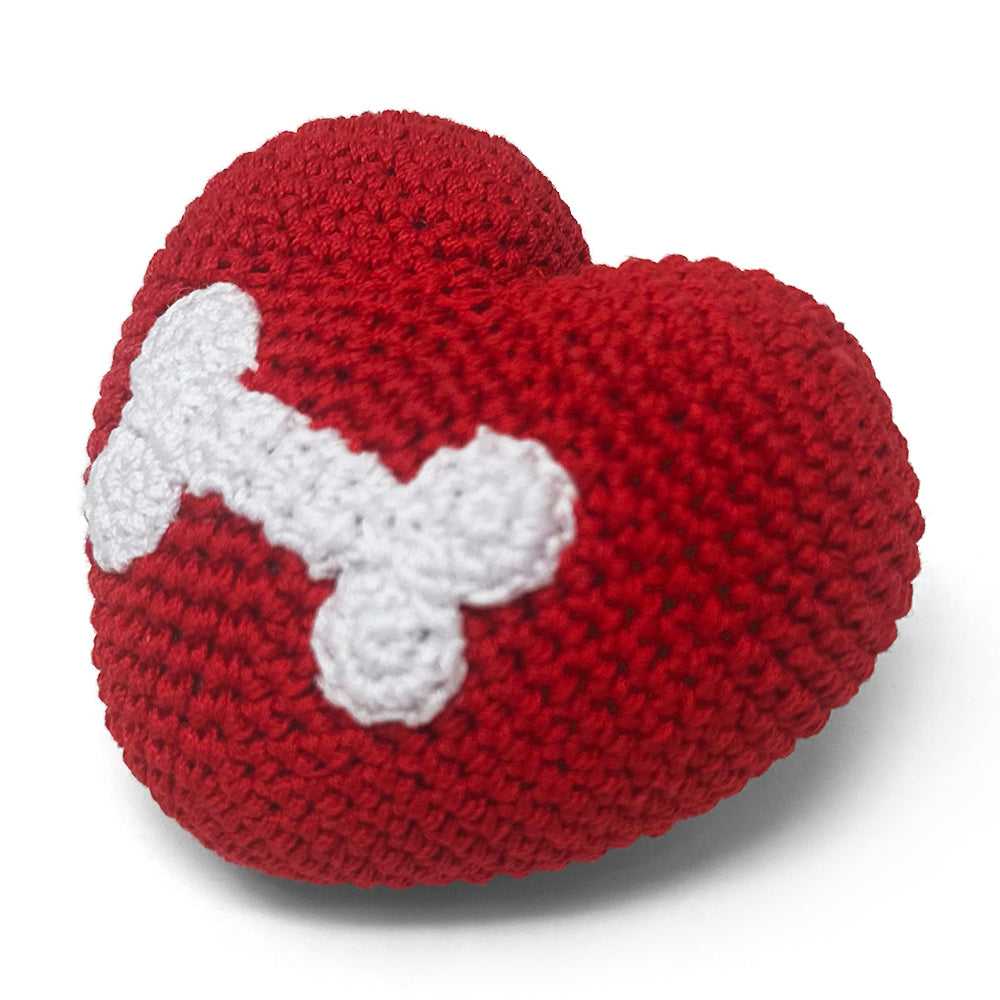 DOGO Bone Heart Crochet Dog Toy