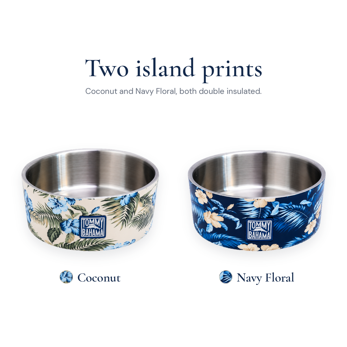 Tommy Bahama Pet - Double Insulated Stainless Steel Bowls