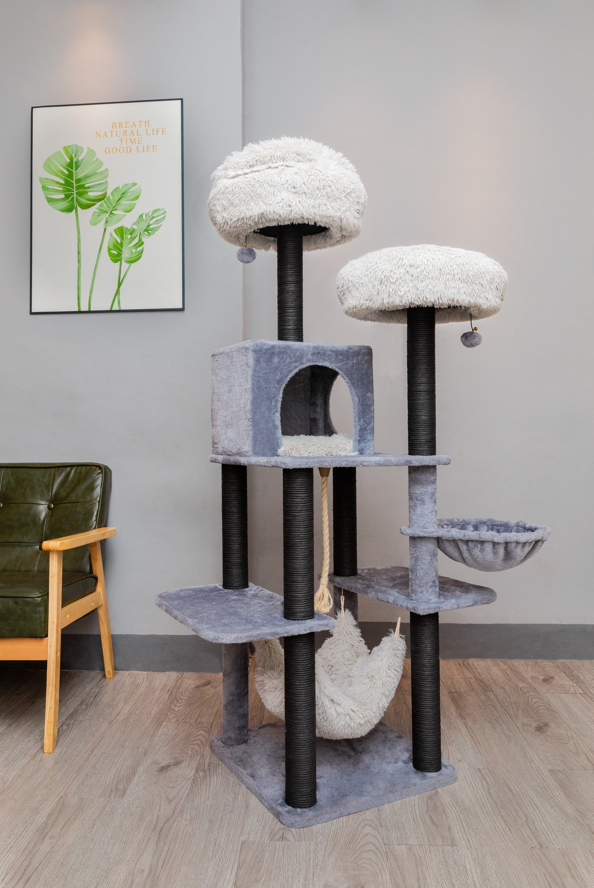 Bradbury 7 Level Grey Cat Tree with Scratching Posts