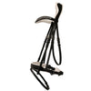 ExionPro Dressage Anti-Pressure Raised Comfort White Padded Clear Bling Bridle