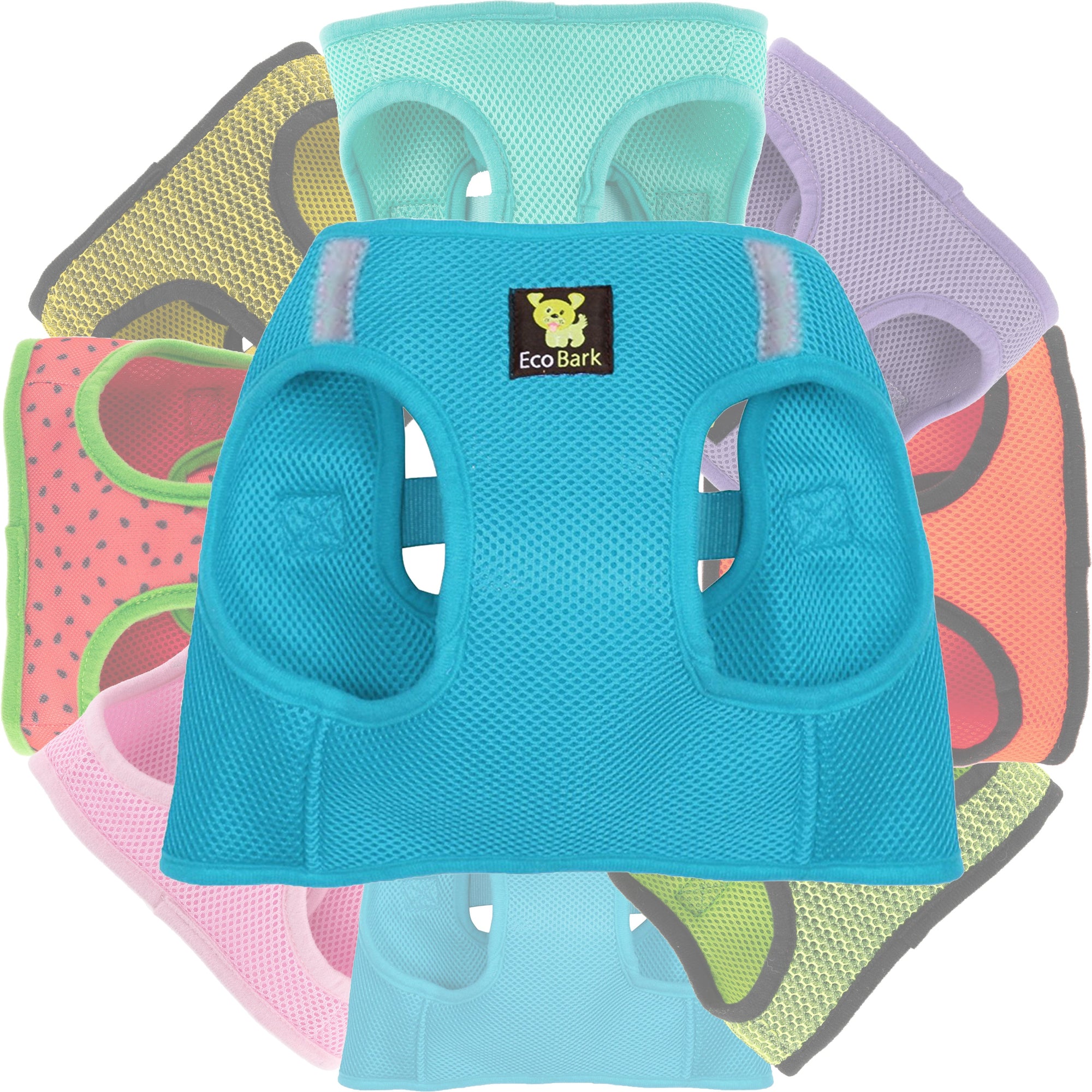 EcoBark Step In Dog Harness - Teacup & Small Breeds- Reflective Soft Mesh Harness for Teacup, Small Dogs and Puppies / Sky Blue