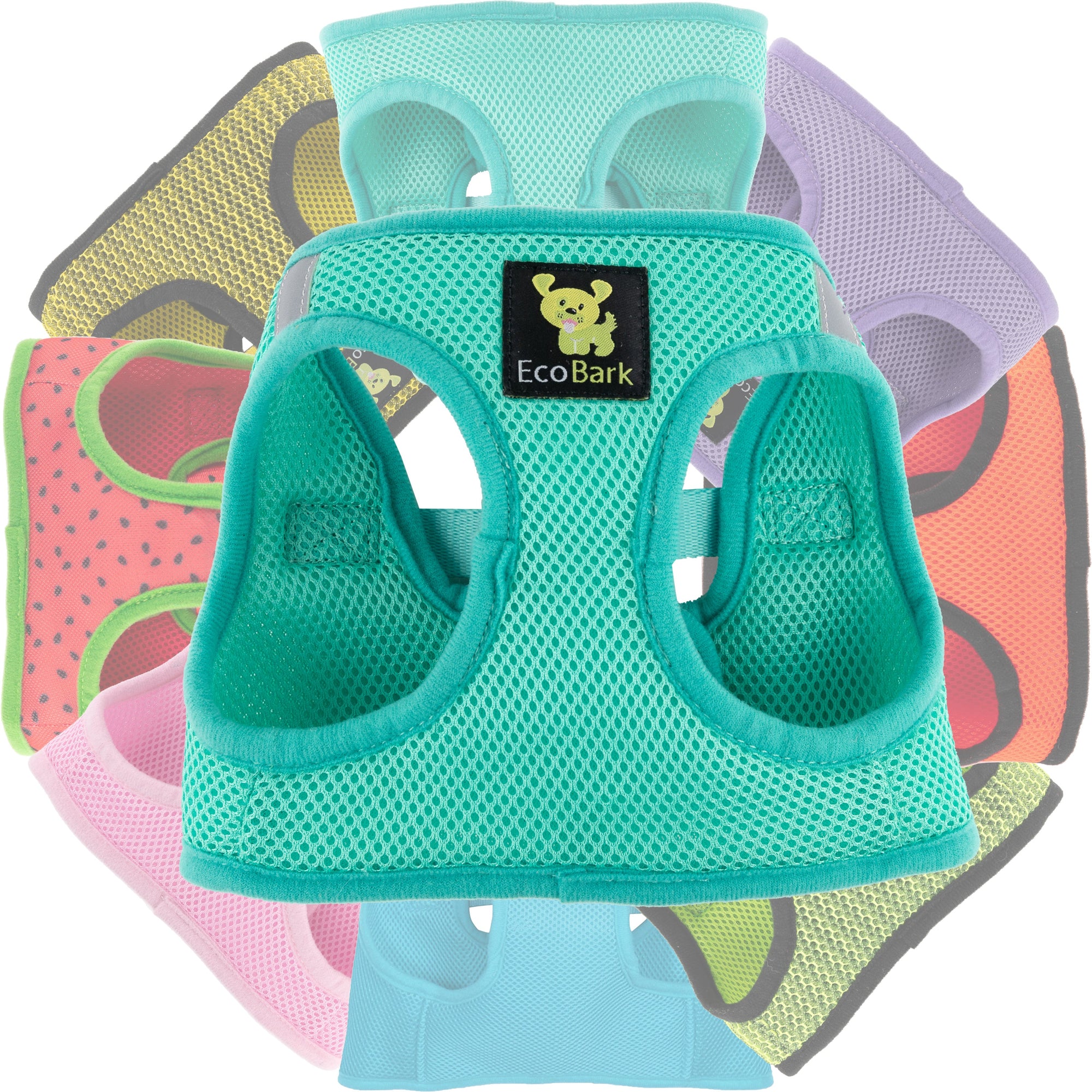 EcoBark Step In Dog Harness - Teacup & Small Breeds- Reflective Soft Mesh Harness for Teacup, Small Dogs and Puppies / Mint Turquoise