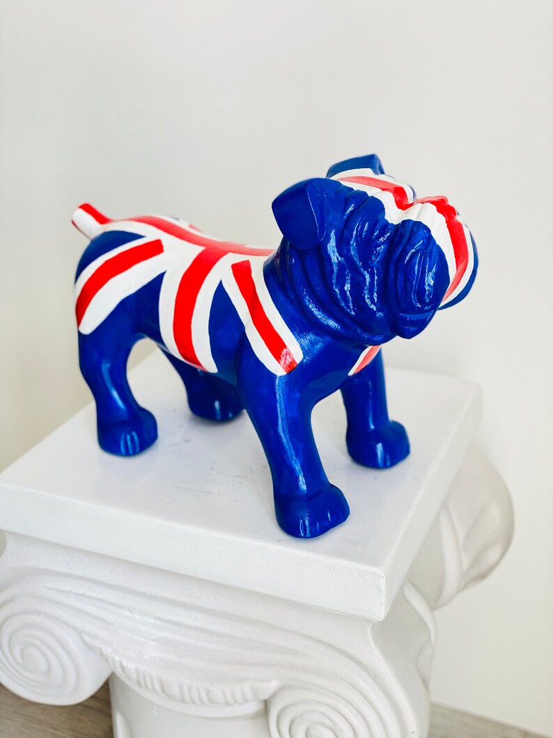 British Flag Design Bulldog Statue
