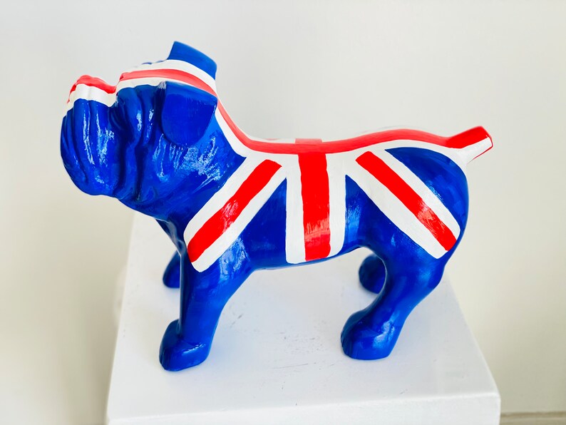 British Flag Design Bulldog Statue