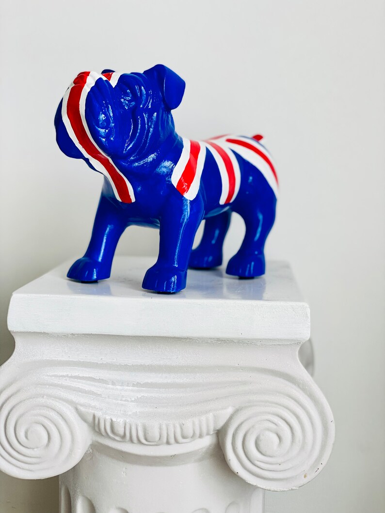 British Flag Design Bulldog Statue