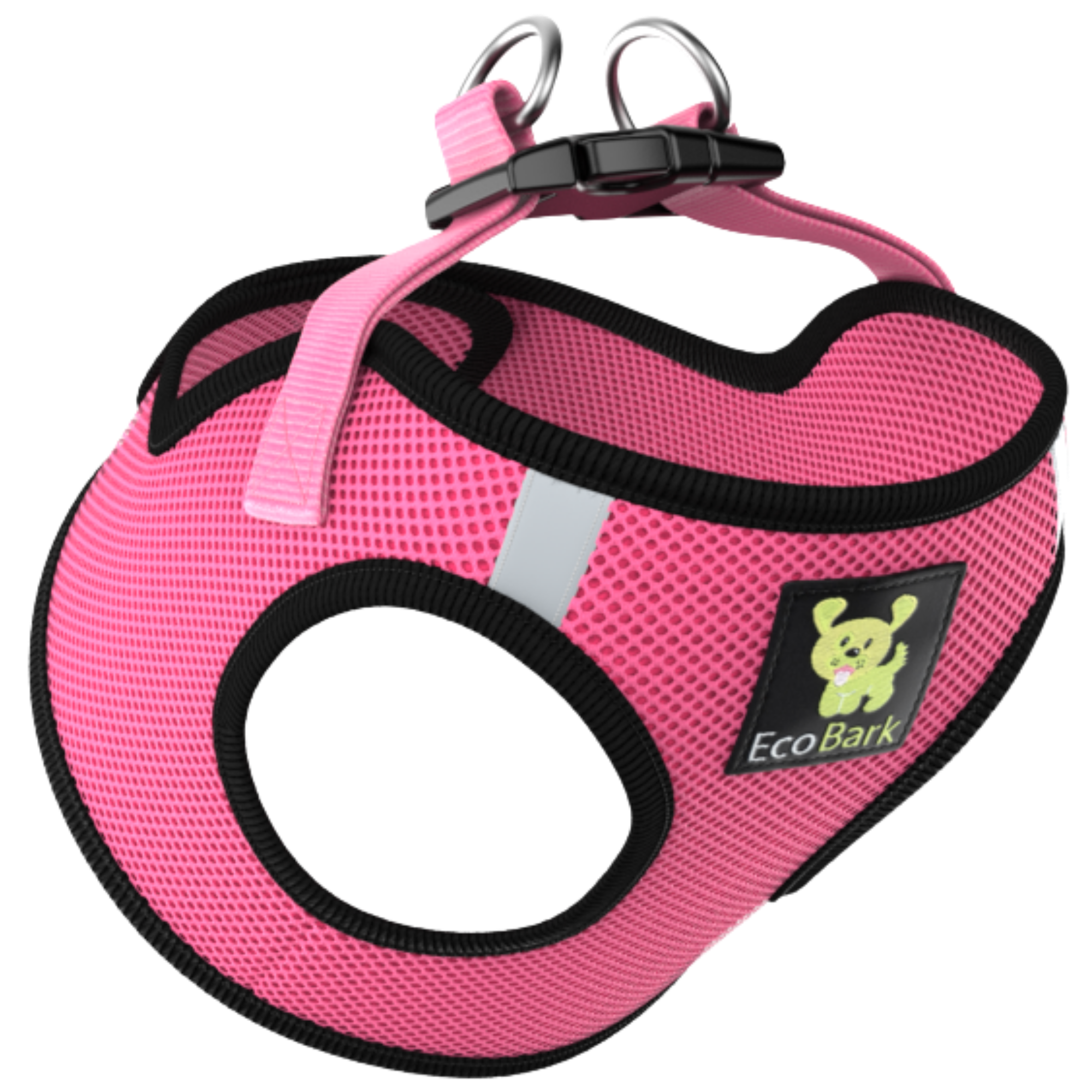 EcoBark Step In Dog Harness - Teacup & Small Breeds- Reflective Soft Mesh Harness for Teacup, Small Dogs and Puppies / Bubblegum Pink