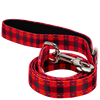 Red Plaid Dog Leash by EcoBark - Buffalo Check Padded Comfort Grip Leash for Dogs - 4ft, 5ft, and 6ft Leash for Small and Medium Dogs