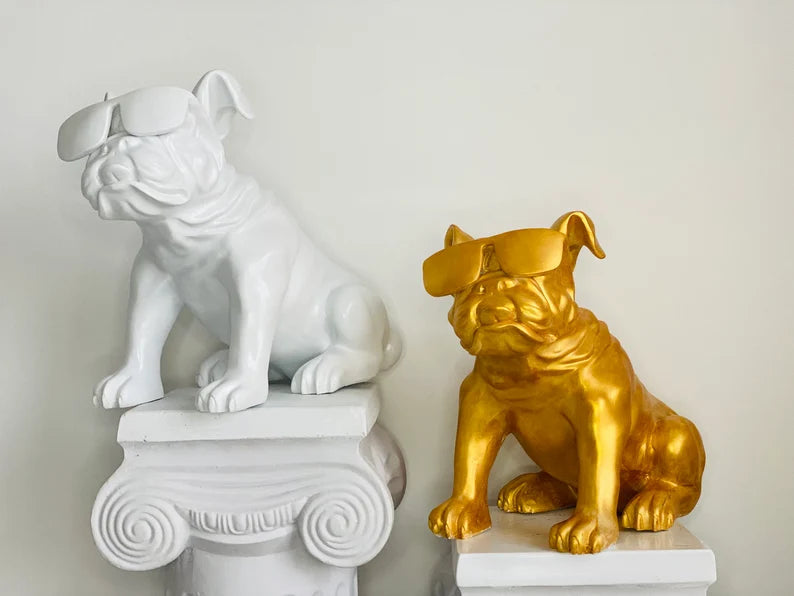 Bulldog with Shades Statue