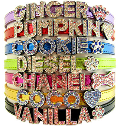 Parisian Pet Metallic Collar for Dogs & Cats – Durable Personalized Pet Collar, Stylish Faux Leather Design, Adjustable Fit, Various Colors