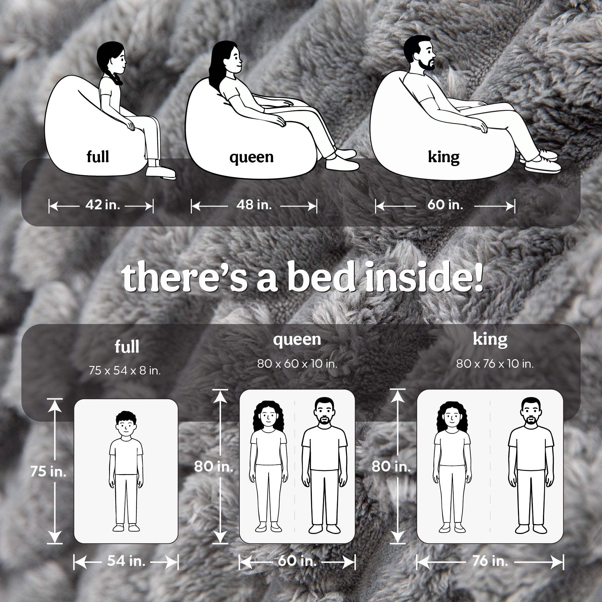 CordaRoy's Queen Cloud Fabric Convertible Bean Bag Chair