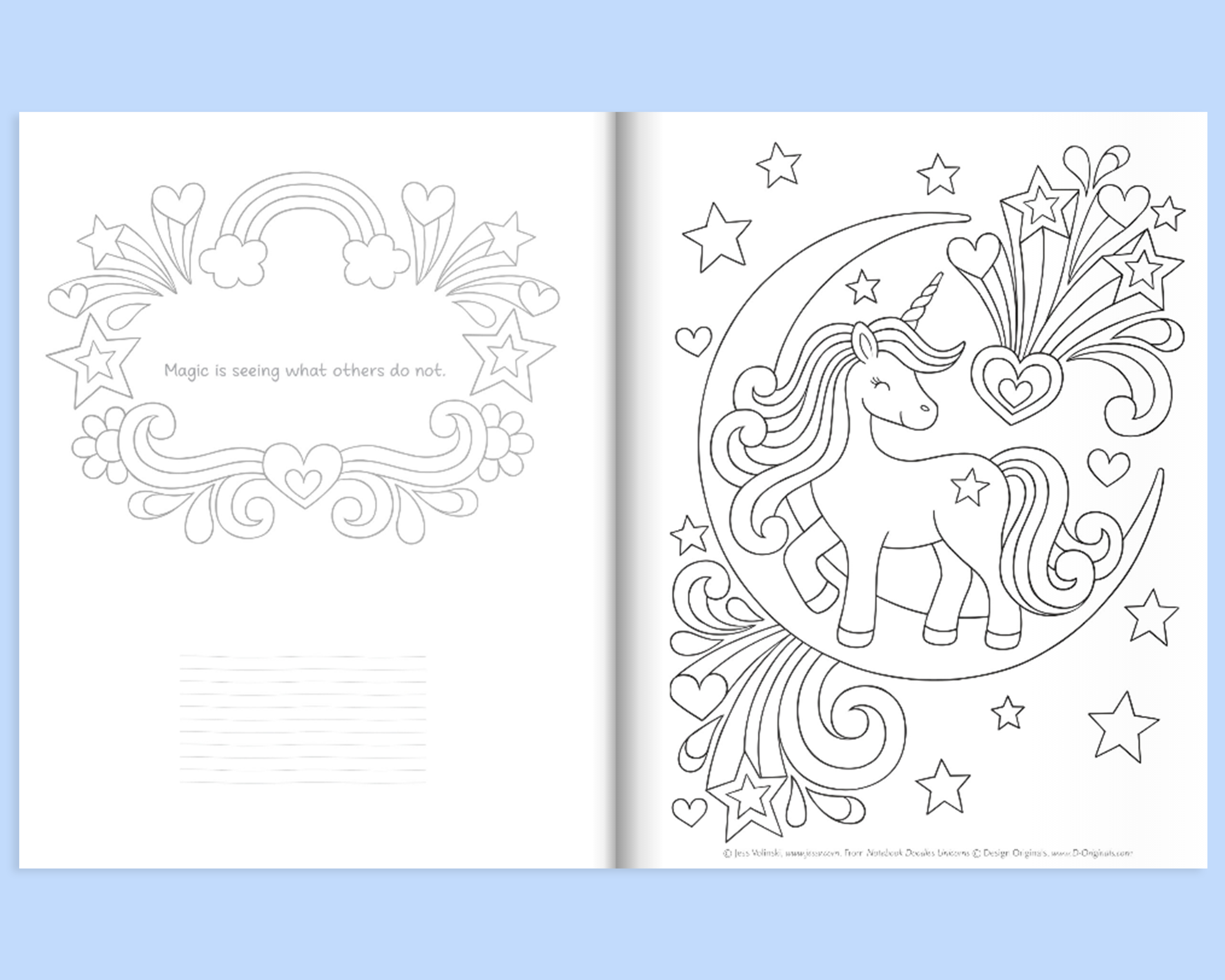 Notebook Doodles Unicorns Customized