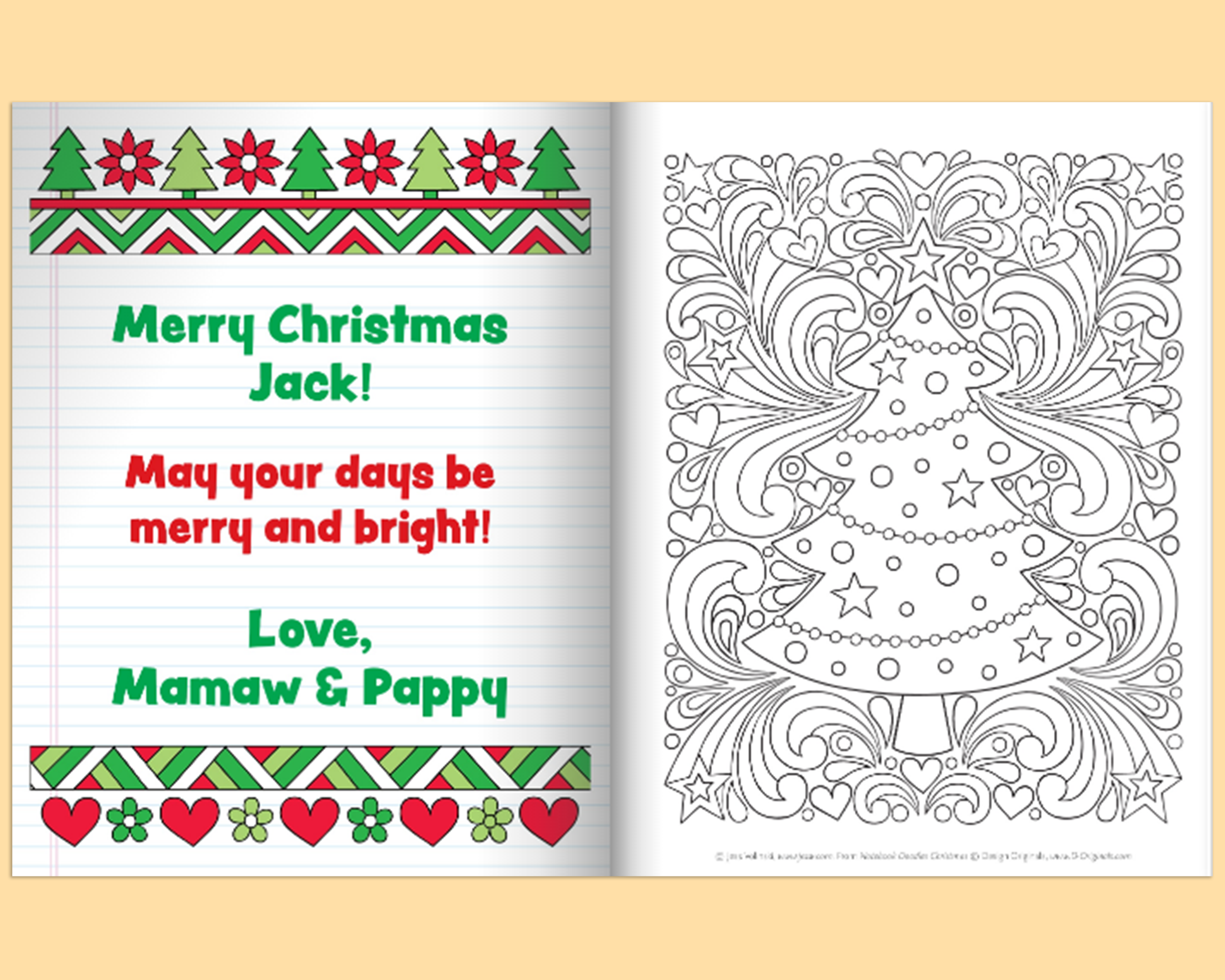 Notebook Doodles Christmas Customized