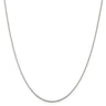 1.1mm Rhodium Plated Sterling Silver Solid D/C Rope Chain Necklace