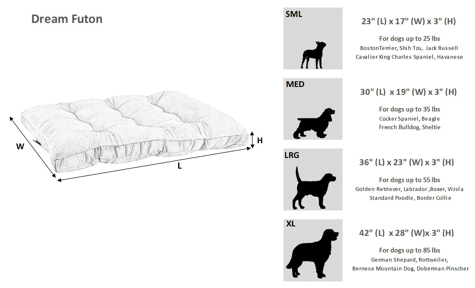 Bowsers Dream Futon Dog Bed – Cloud-Like Cushioning for Stretch-Out Sleep